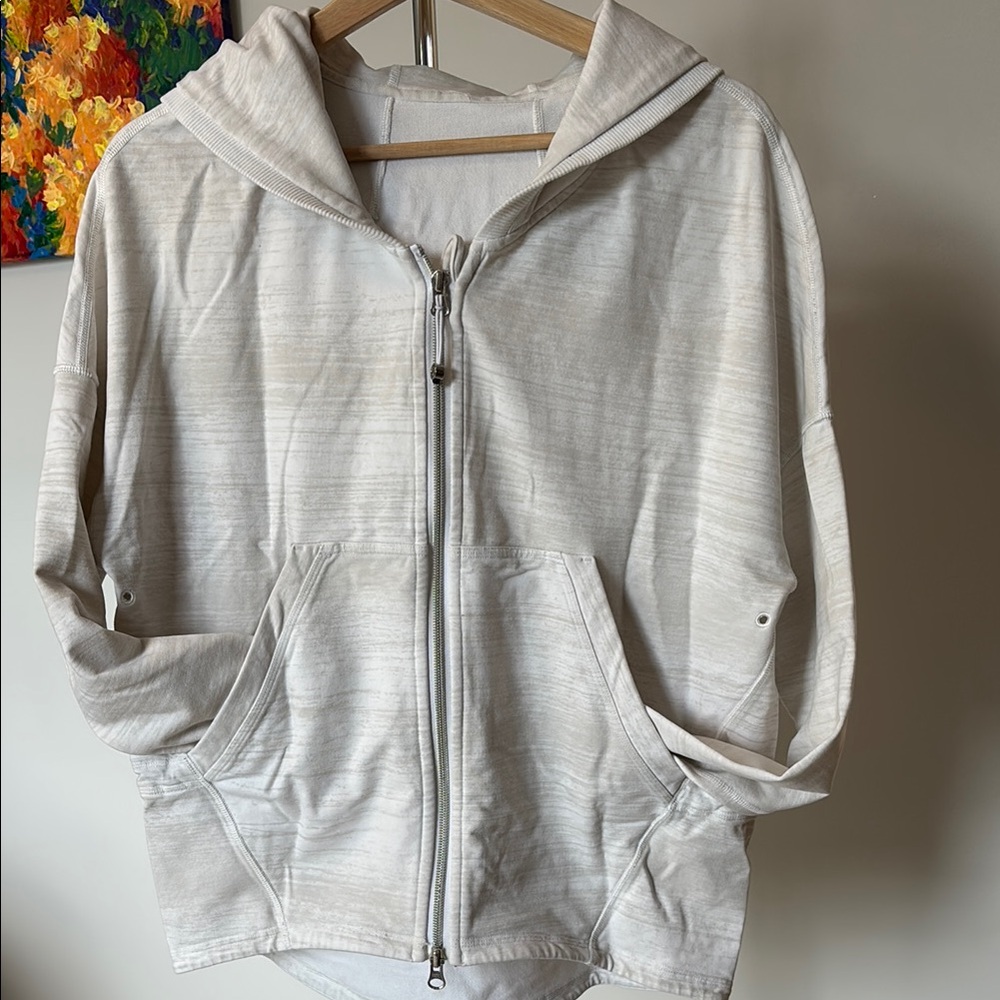 Lululemon Light Gray Zip-Up Hoodie